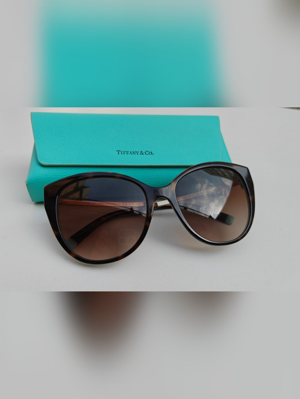 New Tiffany & Co. Cat Eye Sunglasses - Tiffany Blue & Tortoise Shell